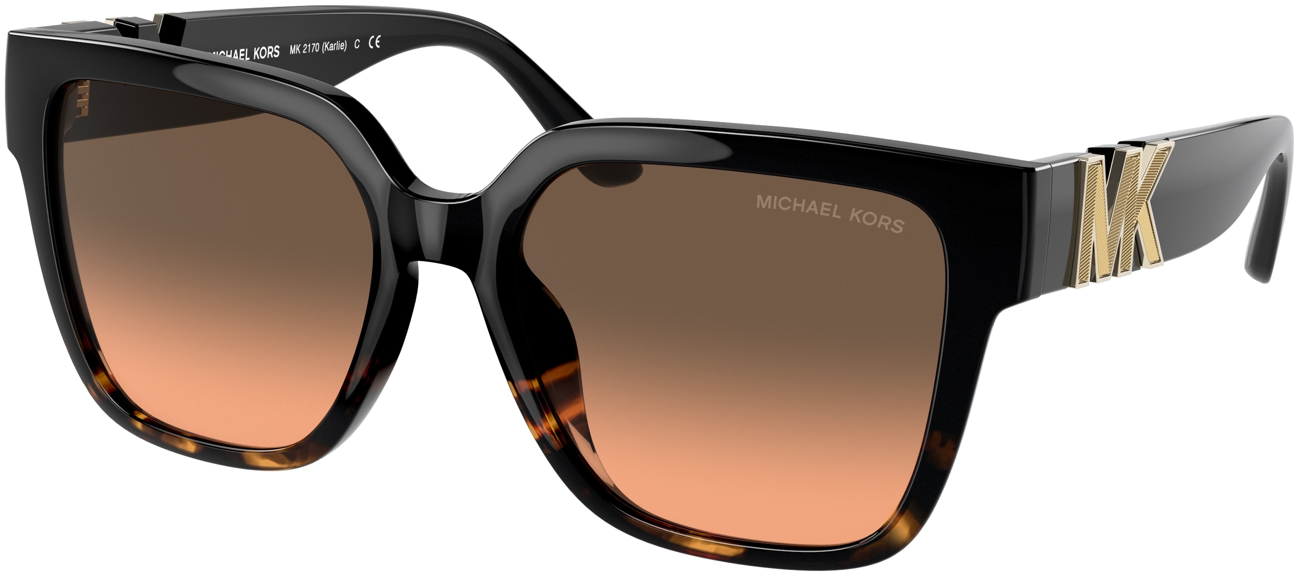Michael Kors napszemüveg - Karlie - Black Dark Tortoise / Grey Orange Gradient