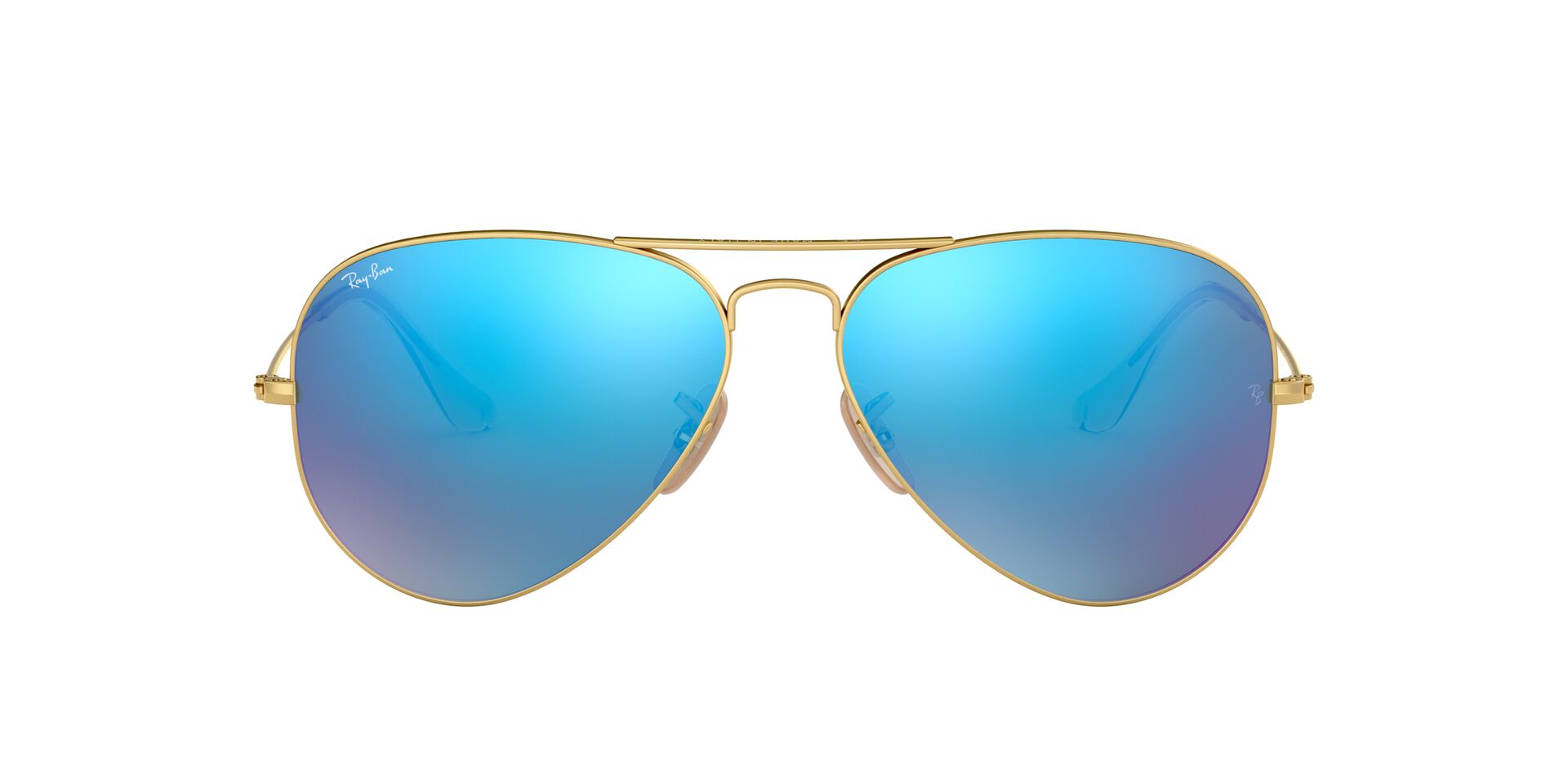 Ray-Ban napszemüveg - AVIATOR LARGE METAL - MATTE GOLD / CRY.GREEN  MIRROR MULTIL.BLUE