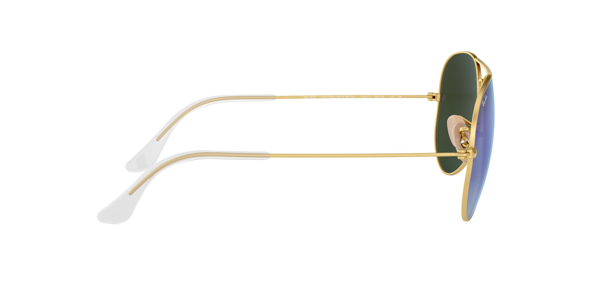 Ray-Ban napszemüveg - AVIATOR LARGE METAL - MATTE GOLD / CRY.GREEN  MIRROR MULTIL.BLUE