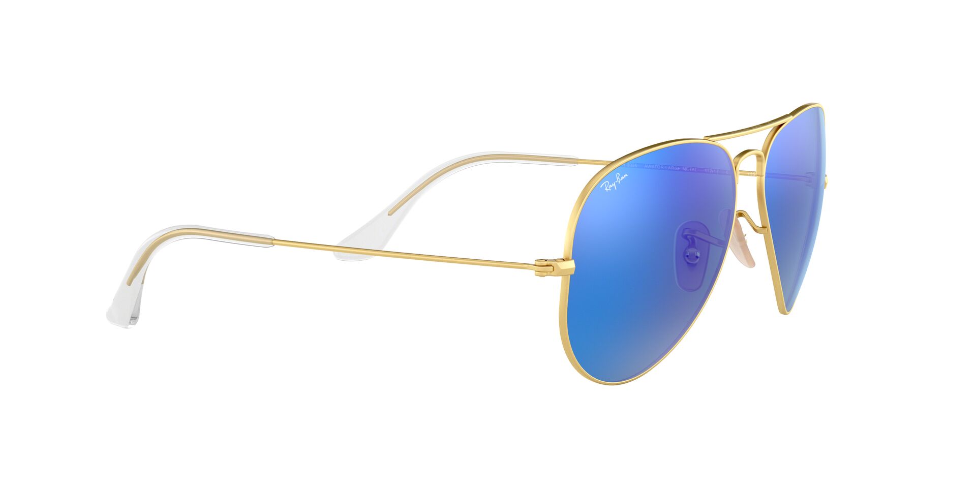 Ray-Ban napszemüveg - AVIATOR LARGE METAL - MATTE GOLD / CRY.GREEN  MIRROR MULTIL.BLUE
