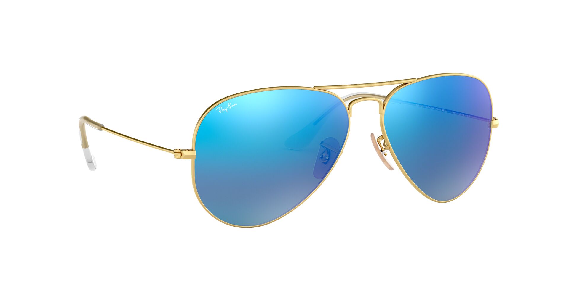 Ray-Ban napszemüveg - AVIATOR LARGE METAL - MATTE GOLD / CRY.GREEN  MIRROR MULTIL.BLUE
