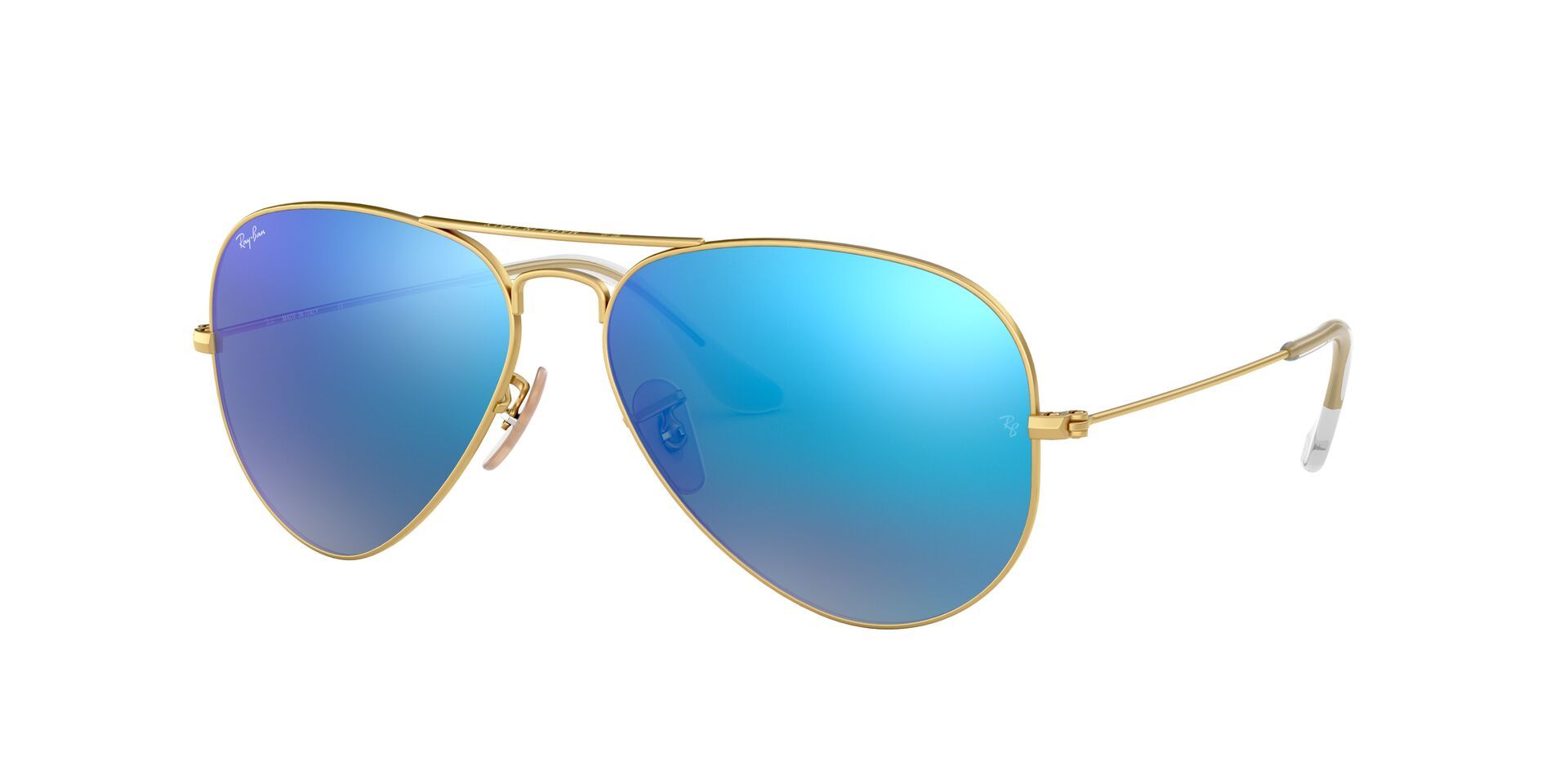 Ray-Ban napszemüveg - AVIATOR LARGE METAL - MATTE GOLD / CRY.GREEN  MIRROR MULTIL.BLUE