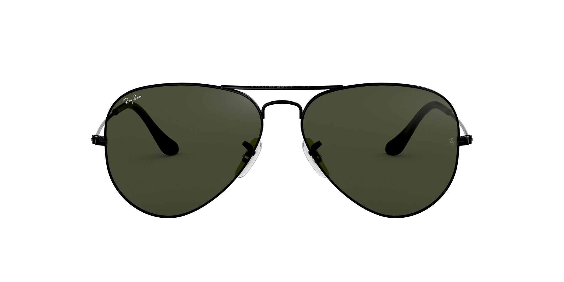 Ray-Ban napszemüveg - AVIATOR LARGE METAL - BLACK / GREY GREEN