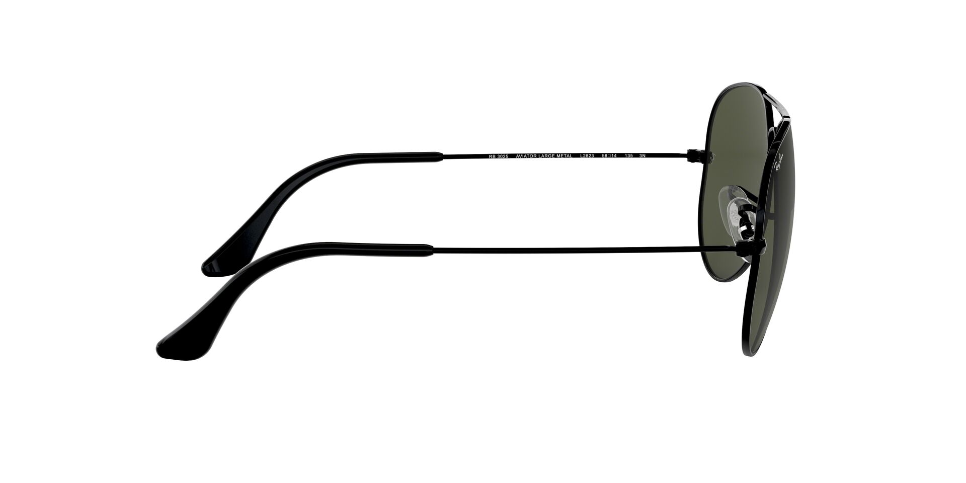 Ray-Ban napszemüveg - AVIATOR LARGE METAL - BLACK / GREY GREEN