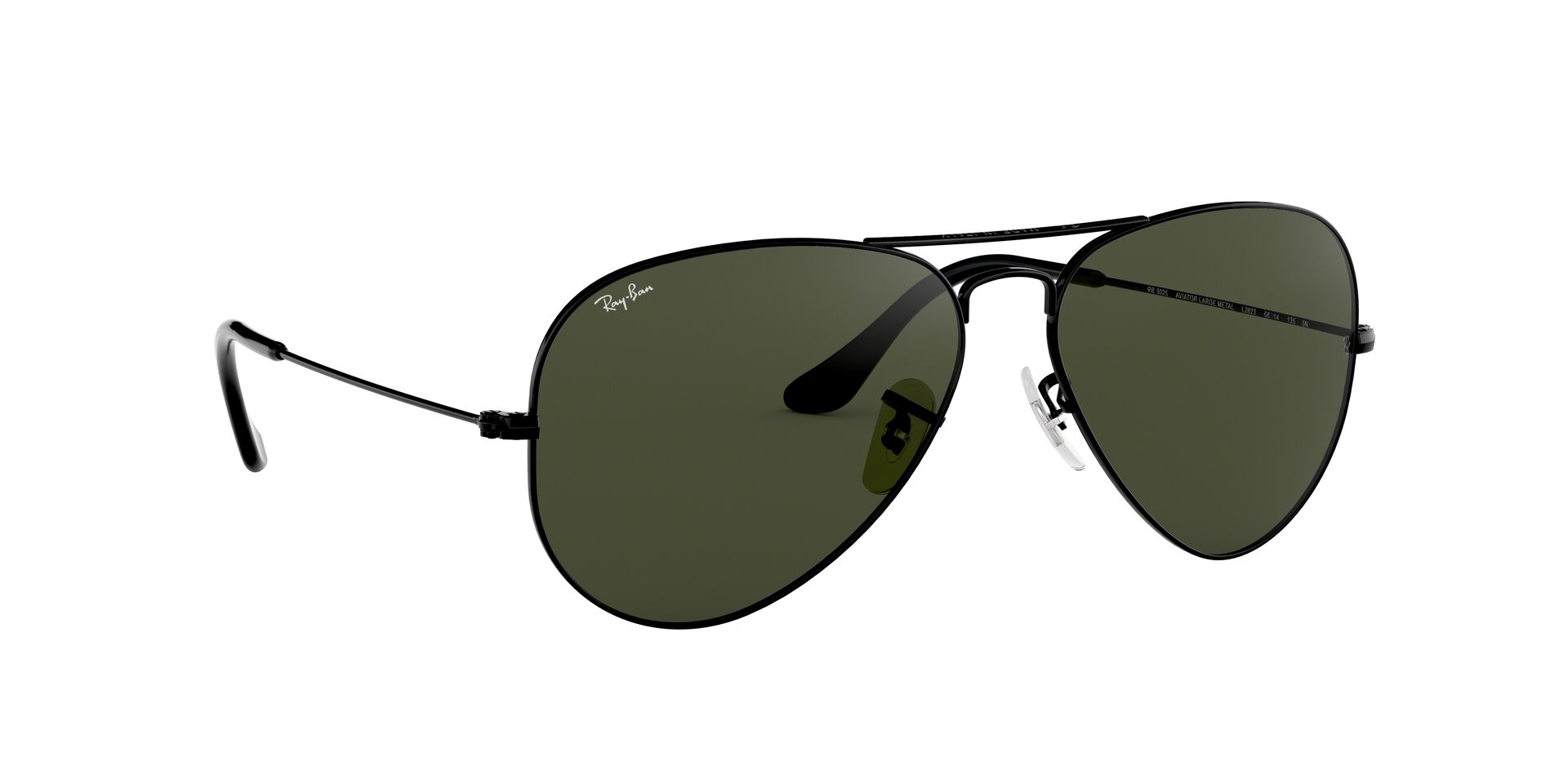 Ray-Ban napszemüveg - AVIATOR LARGE METAL - BLACK / GREY GREEN