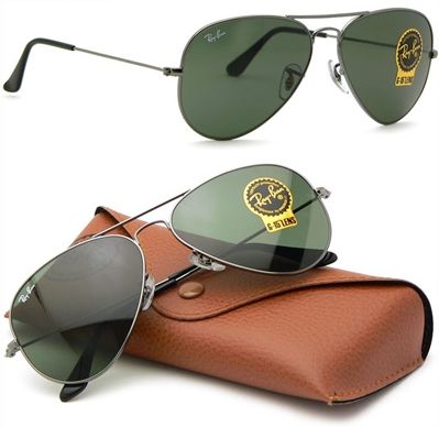 Ray-Ban napszemüveg - AVIATOR LARGE METAL - GUNMETAL / GREY GREEN