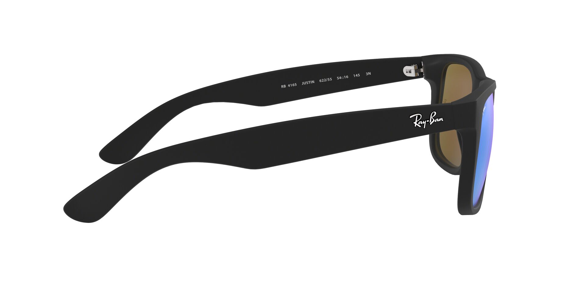 Ray-Ban napszemüveg - JUSTIN - BLACK RUBBER / GREEN MIRROR BLUE