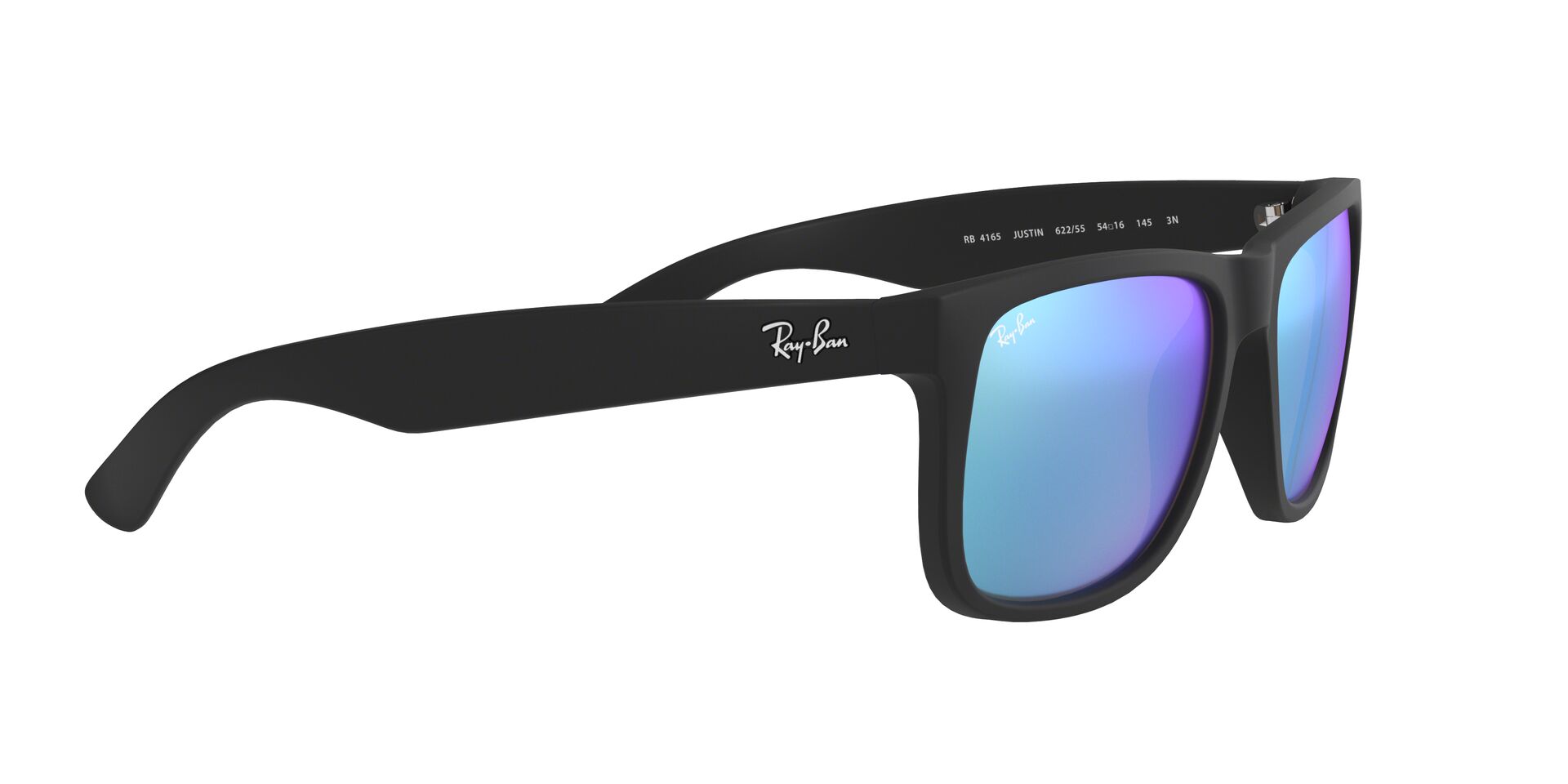 Ray-Ban napszemüveg - JUSTIN - BLACK RUBBER / GREEN MIRROR BLUE