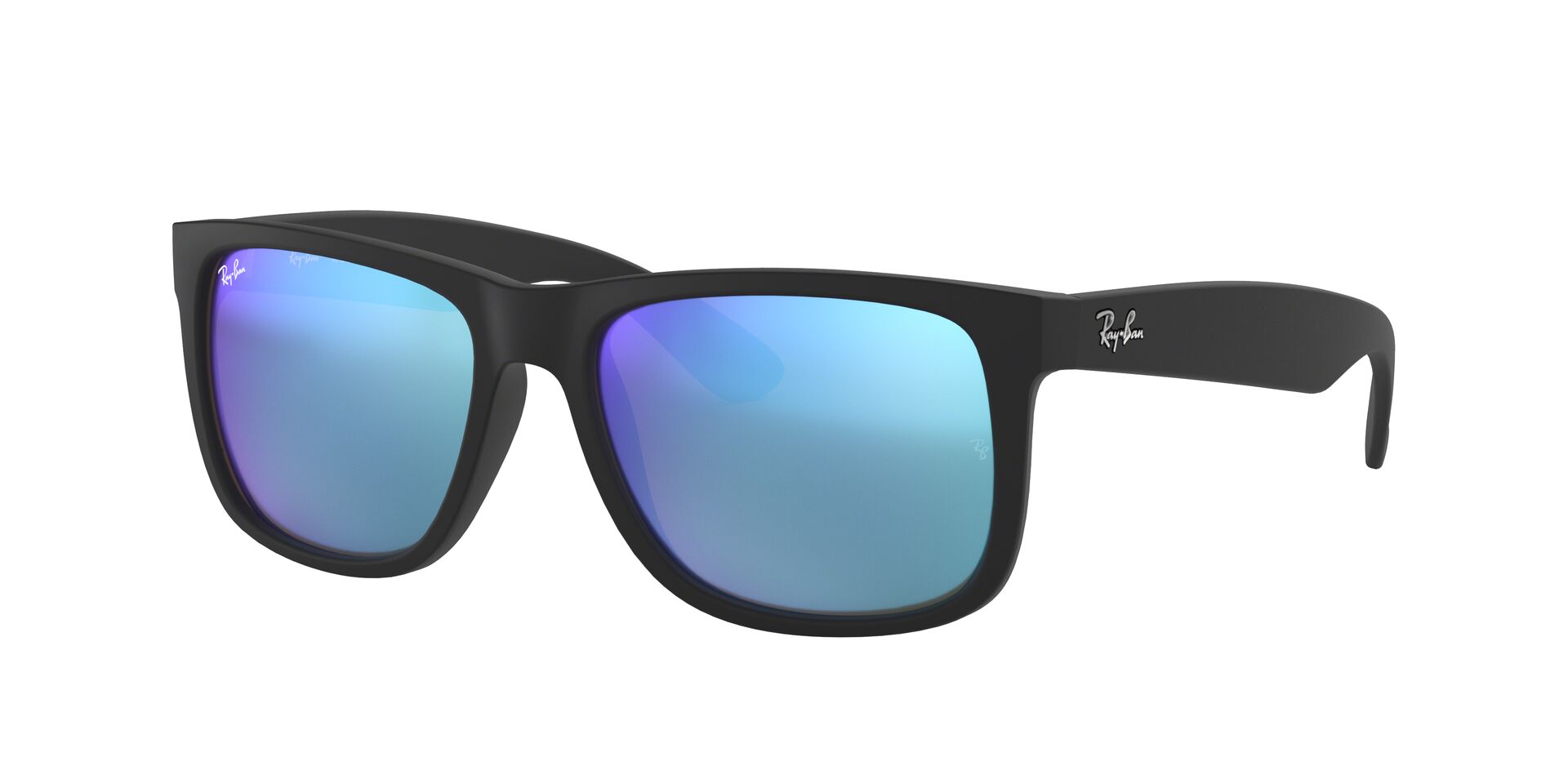 Ray-Ban napszemüveg - JUSTIN - BLACK RUBBER / GREEN MIRROR BLUE