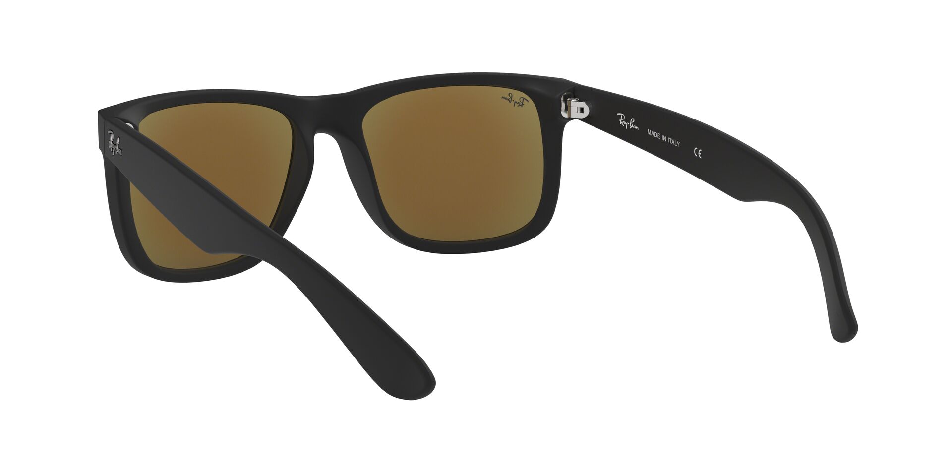 Ray-Ban napszemüveg - JUSTIN - BLACK RUBBER / GREEN MIRROR BLUE