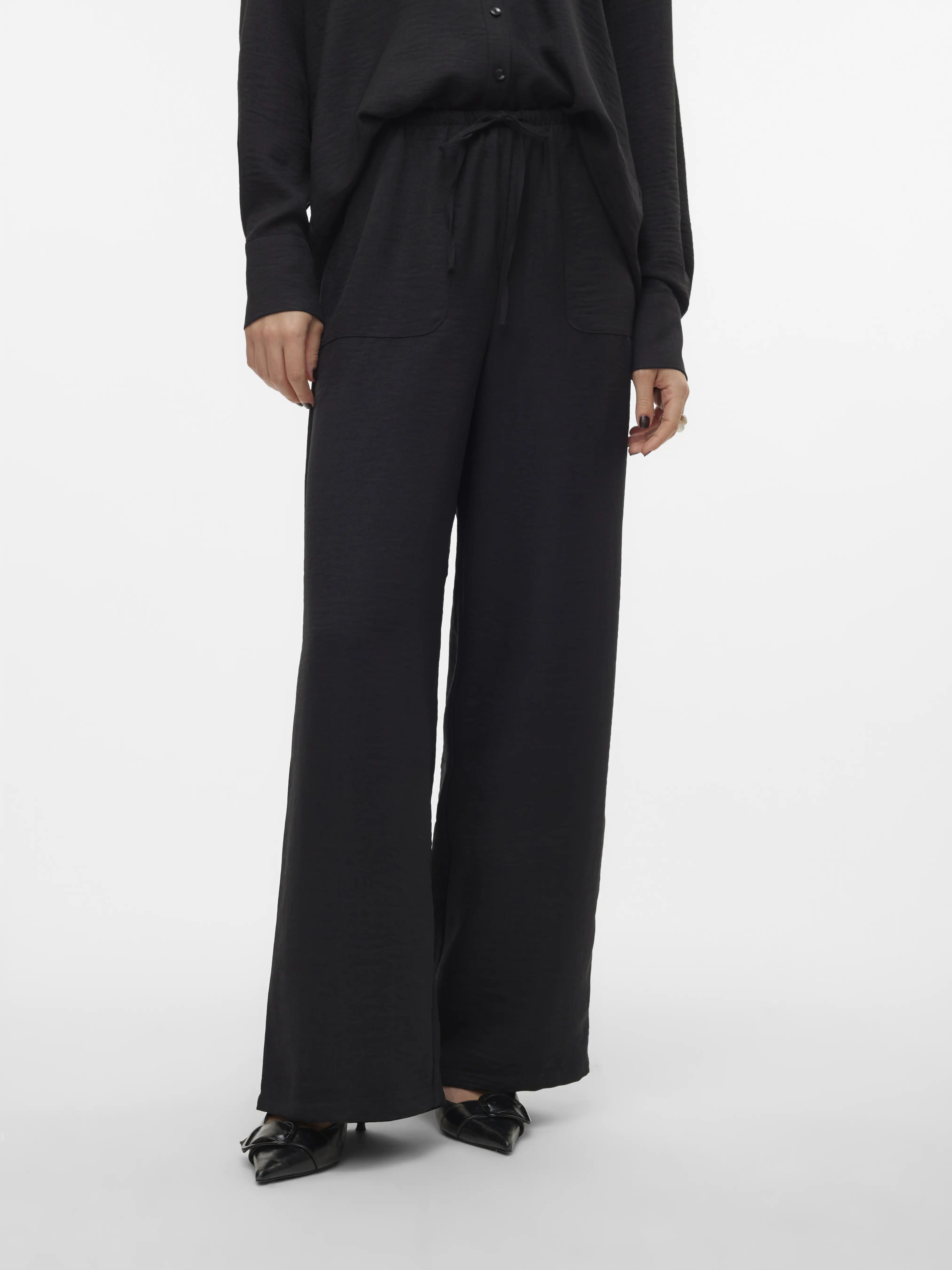 Vero Moda - MELANEY / Black - Elegáns Női nadrág