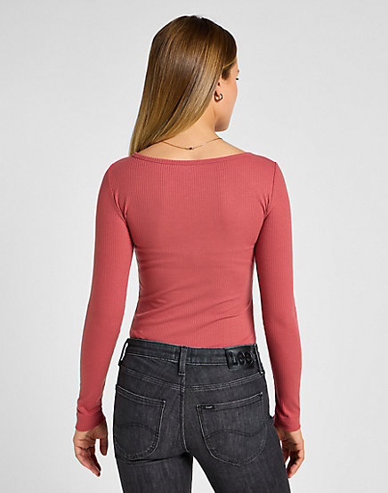 Lee - LS Boat Neck Tee / Cinnamon - Női póló