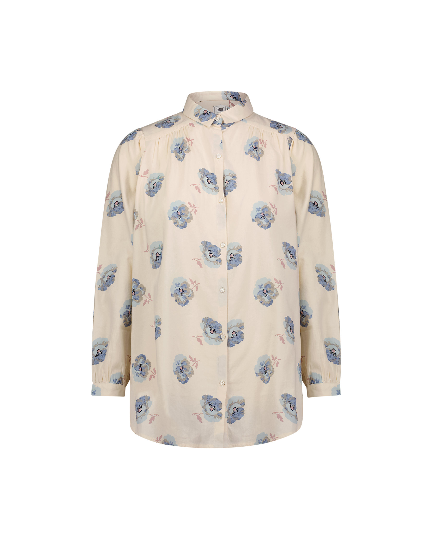 Lee - Shirred Blouse / Shy Blue Floral - Női blúz