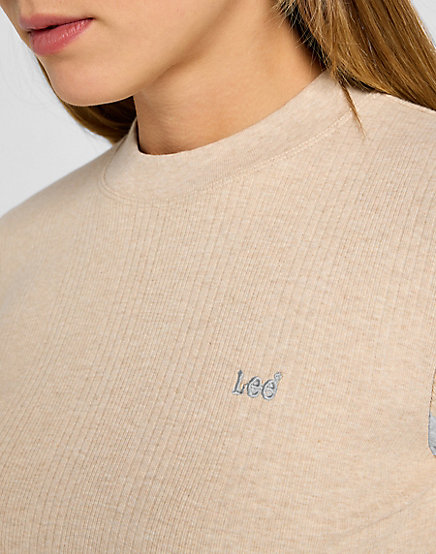 Lee - LS Cropped Rib Tee / Oatmeal - Női póló