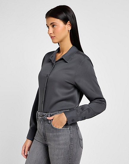 Lee - Pocketless Shirt / Dark Muted Gray - Női ing