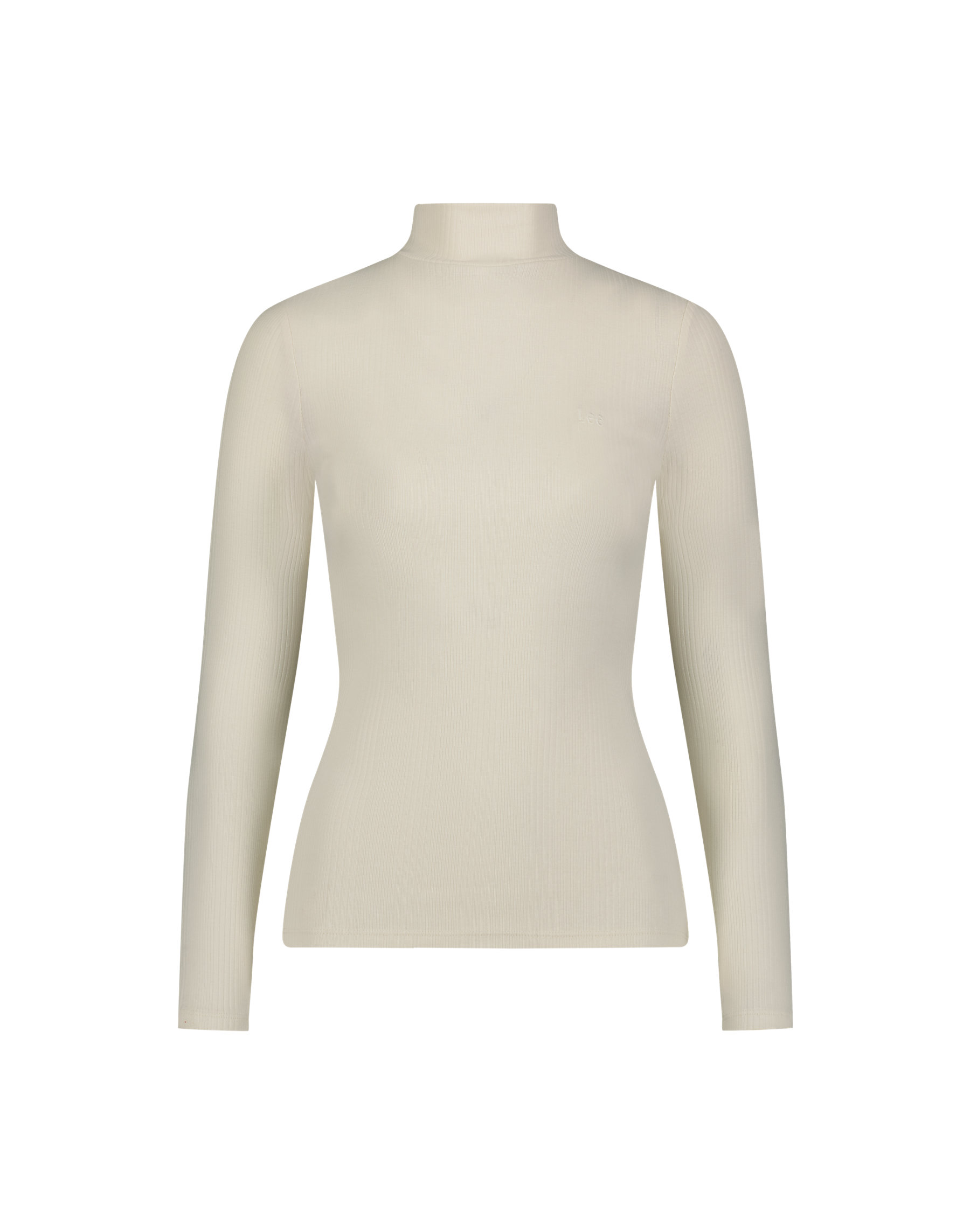 Lee - Ribbed LS High Neck / Ecru - Női póló