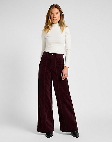 Lee - Ribbed LS High Neck / Ecru - Női póló