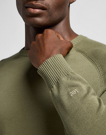 Lee - Clean Raglan Sweater / Mercantile Green - Elegáns Férfi pulóver
