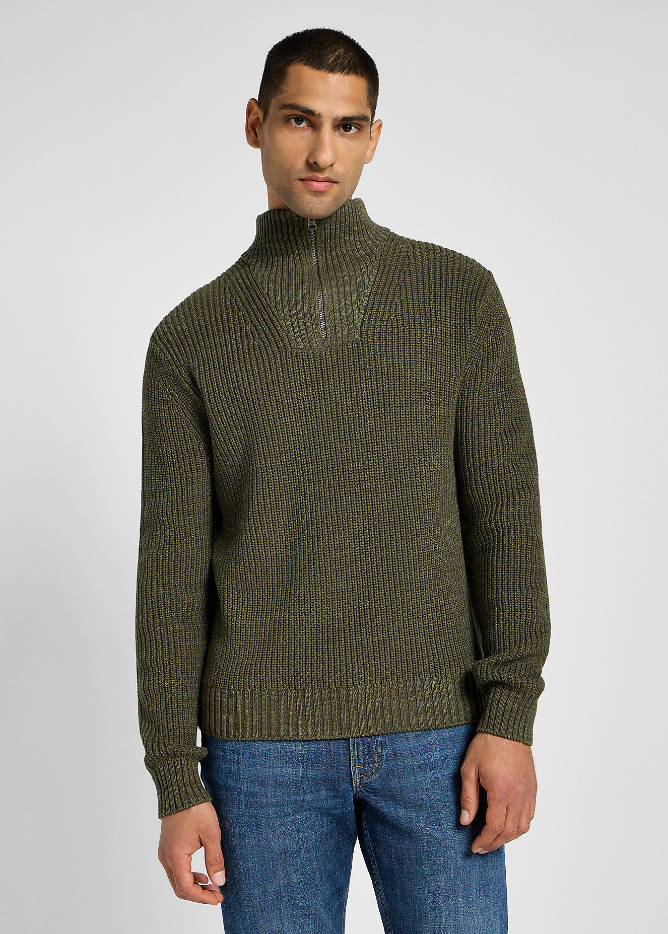 Lee - Half Zip Knit / Mercantile Green - Elegáns Férfi pulóver
