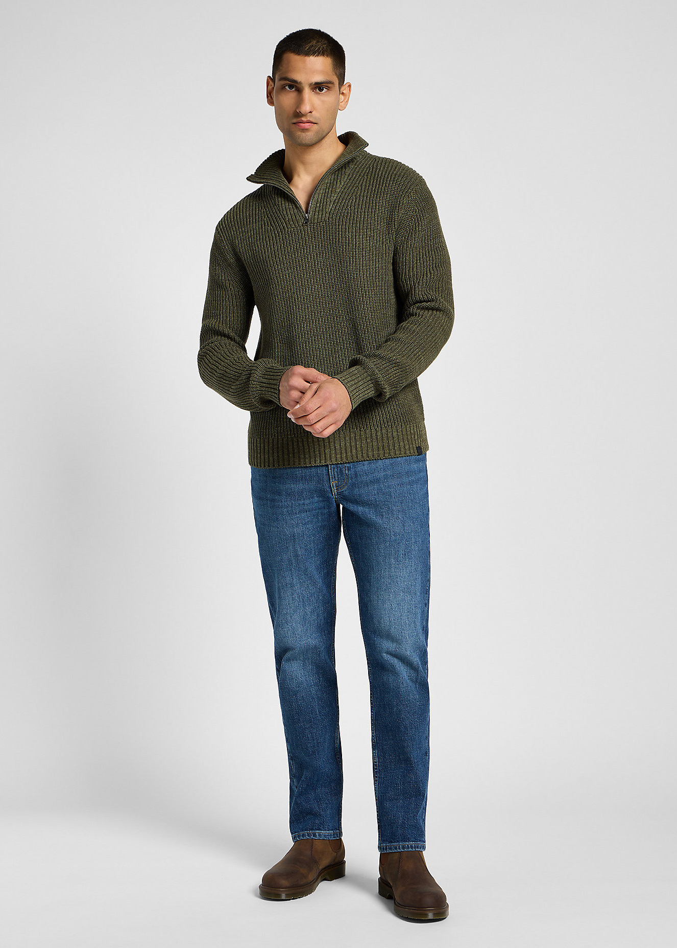 Lee - Half Zip Knit / Mercantile Green - Elegáns Férfi pulóver