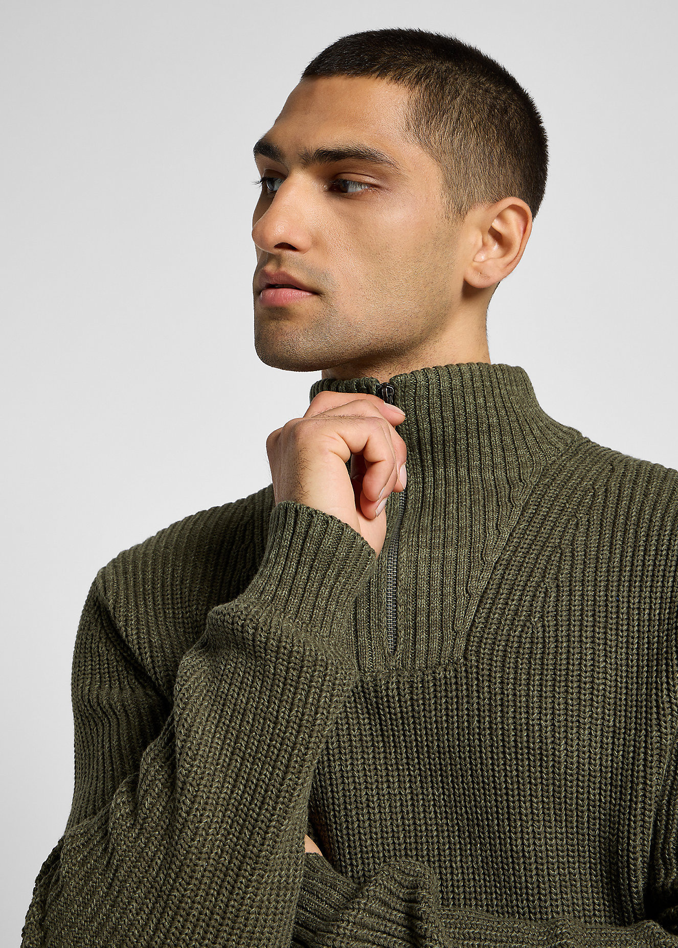Lee - Half Zip Knit / Mercantile Green - Elegáns Férfi pulóver