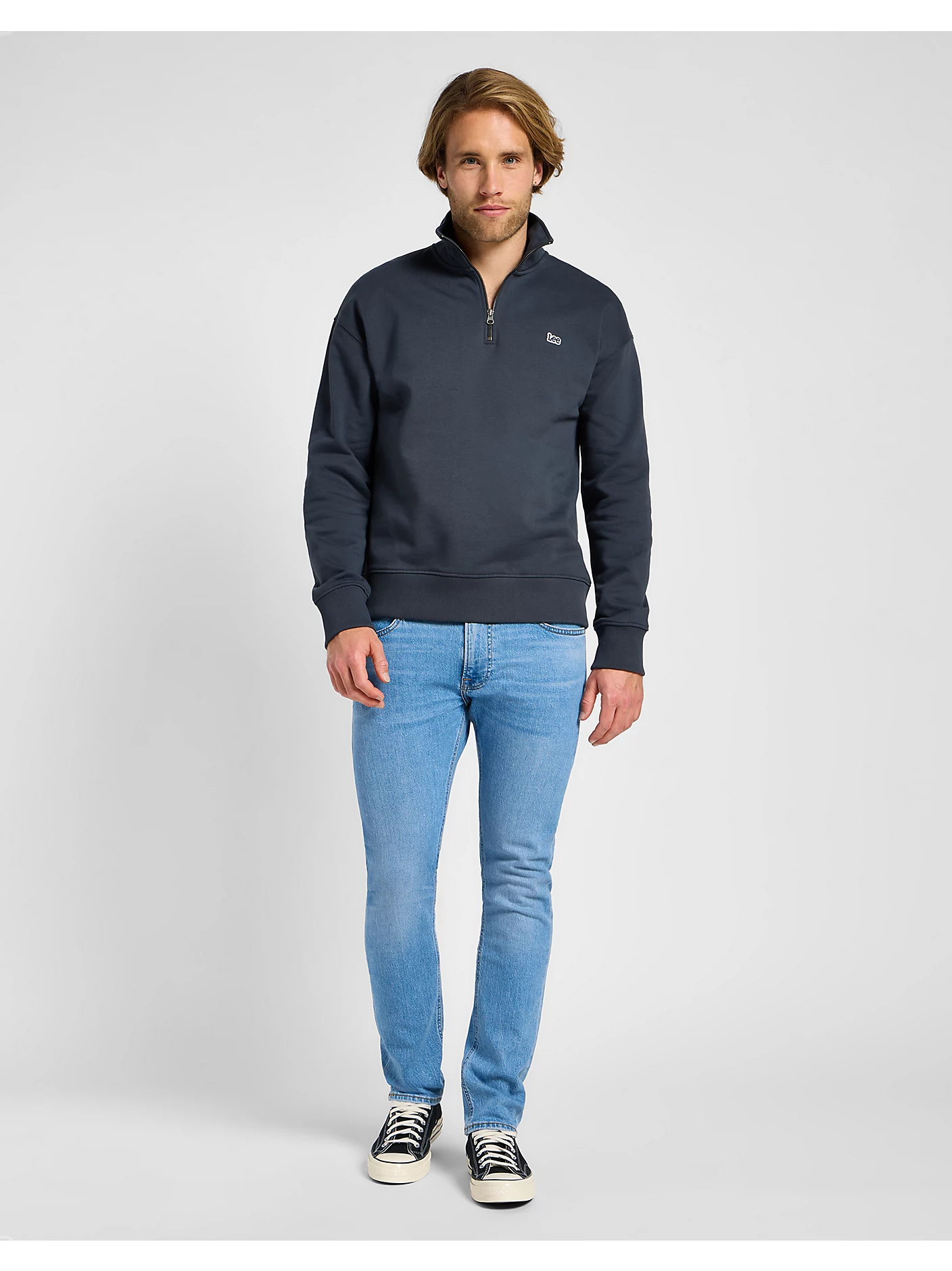 Lee - Half ZIP / Dark muted Gray - Férfi pulóver