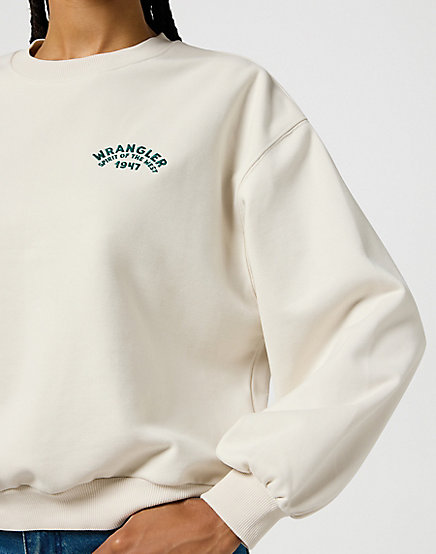 Wrangler - Oversized Sweat / Vintage White - Női pulóver