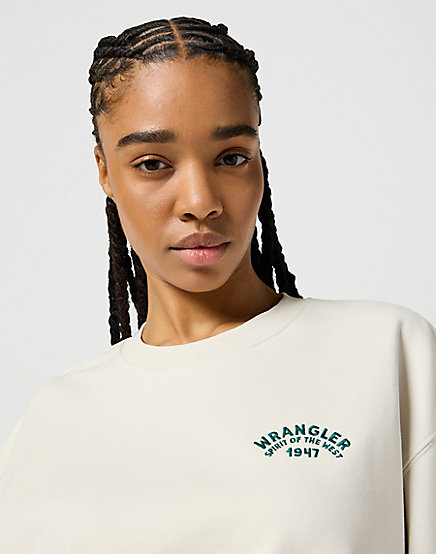 Wrangler - Oversized Sweat / Vintage White - Női pulóver