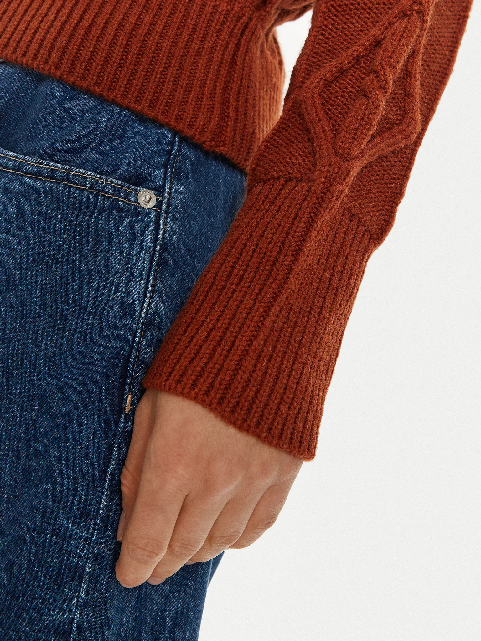 Wrangler - Cable Knit / Gingerbread - Elegáns Női pulóver
