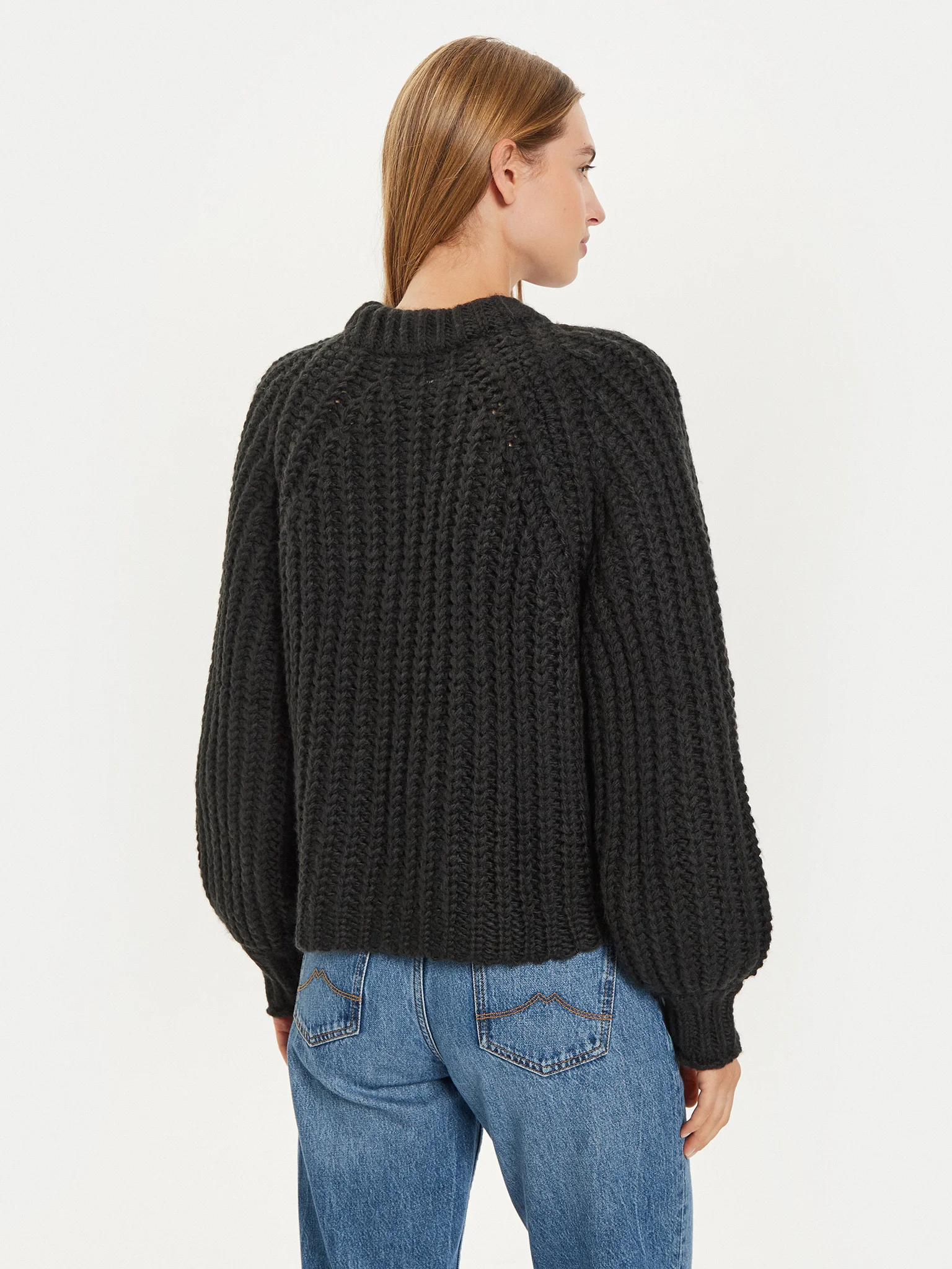 Wrangler - Puff Sleeve / Black - Elegáns Női pulóver