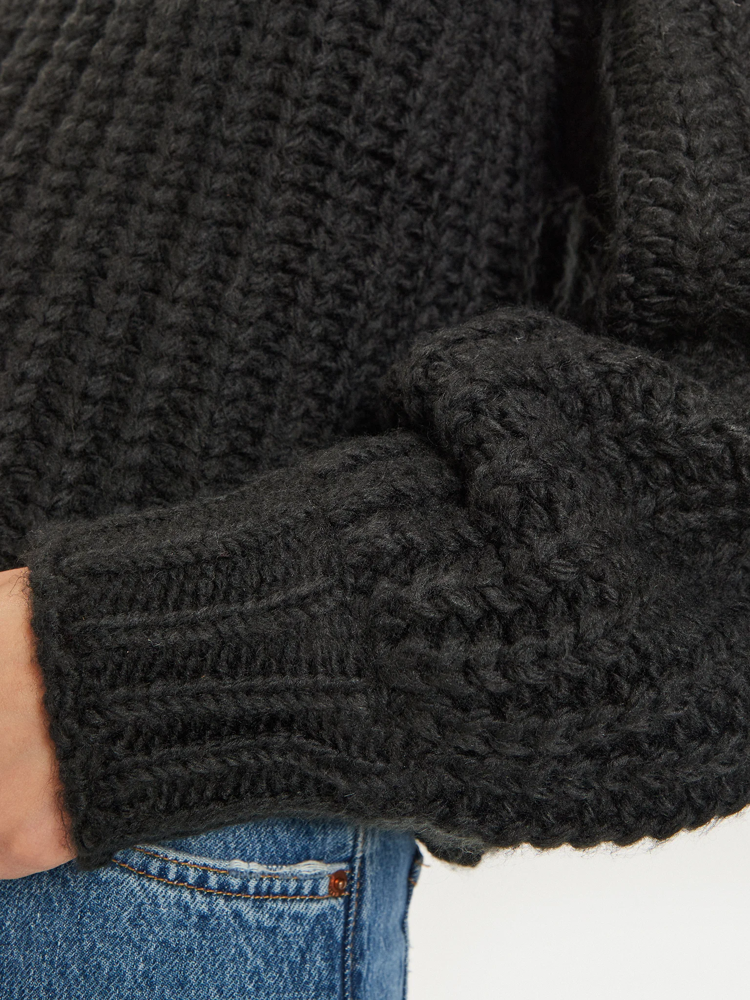 Wrangler - Puff Sleeve / Black - Elegáns Női pulóver