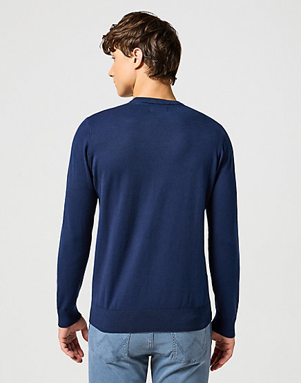 Wrangler - Knit Sweater / Navy - Elegáns Férfi pulóver