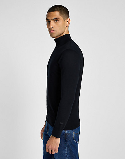 Lee - Turtle Neck / Black - Elegáns Férfi pulóver