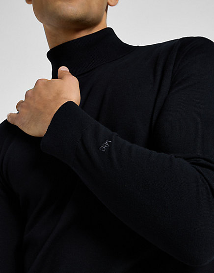 Lee - Turtle Neck / Black - Elegáns Férfi pulóver