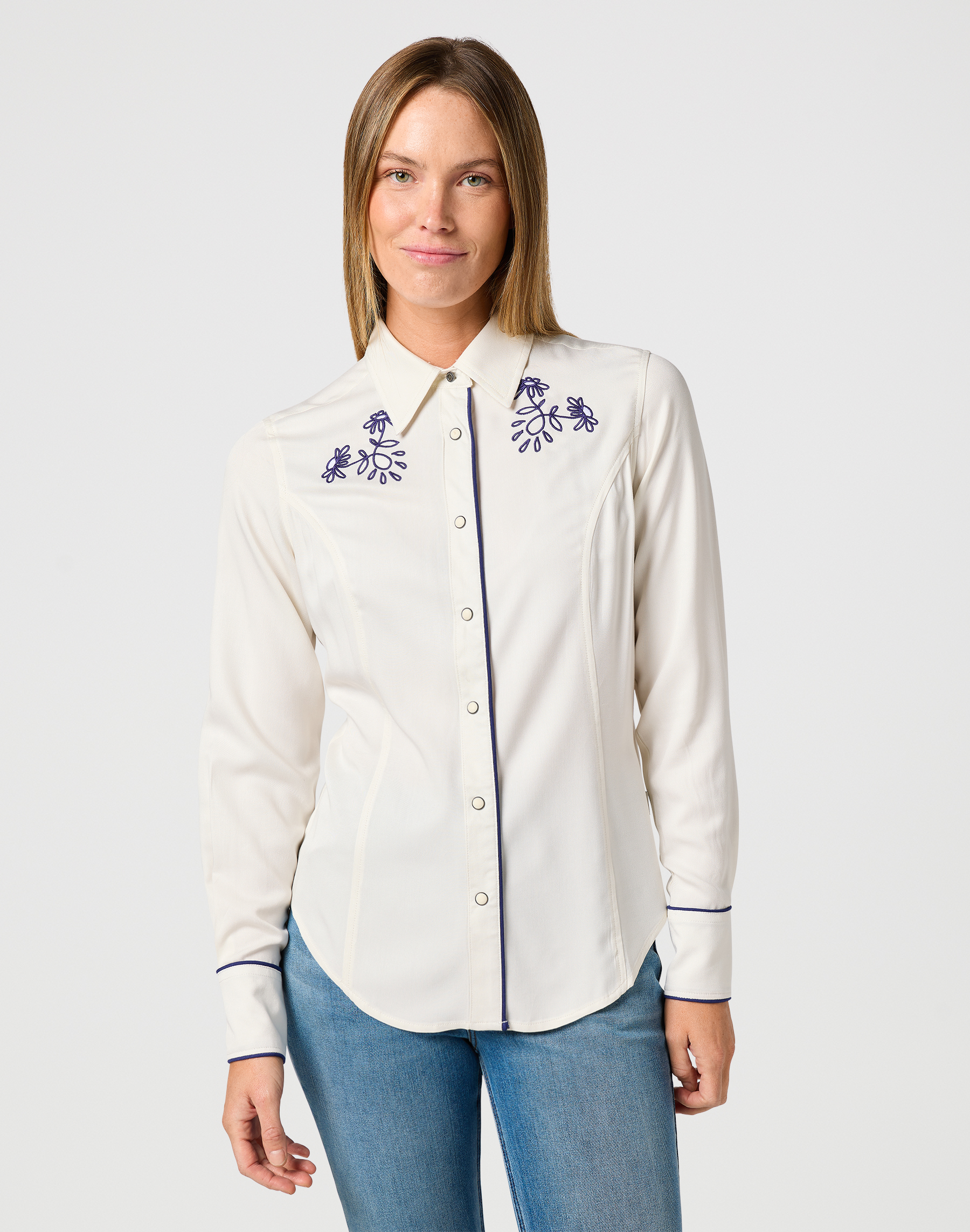 Wrangler - PIPED WESTERN SHIRT / VINTAGE WHITE - Női ing