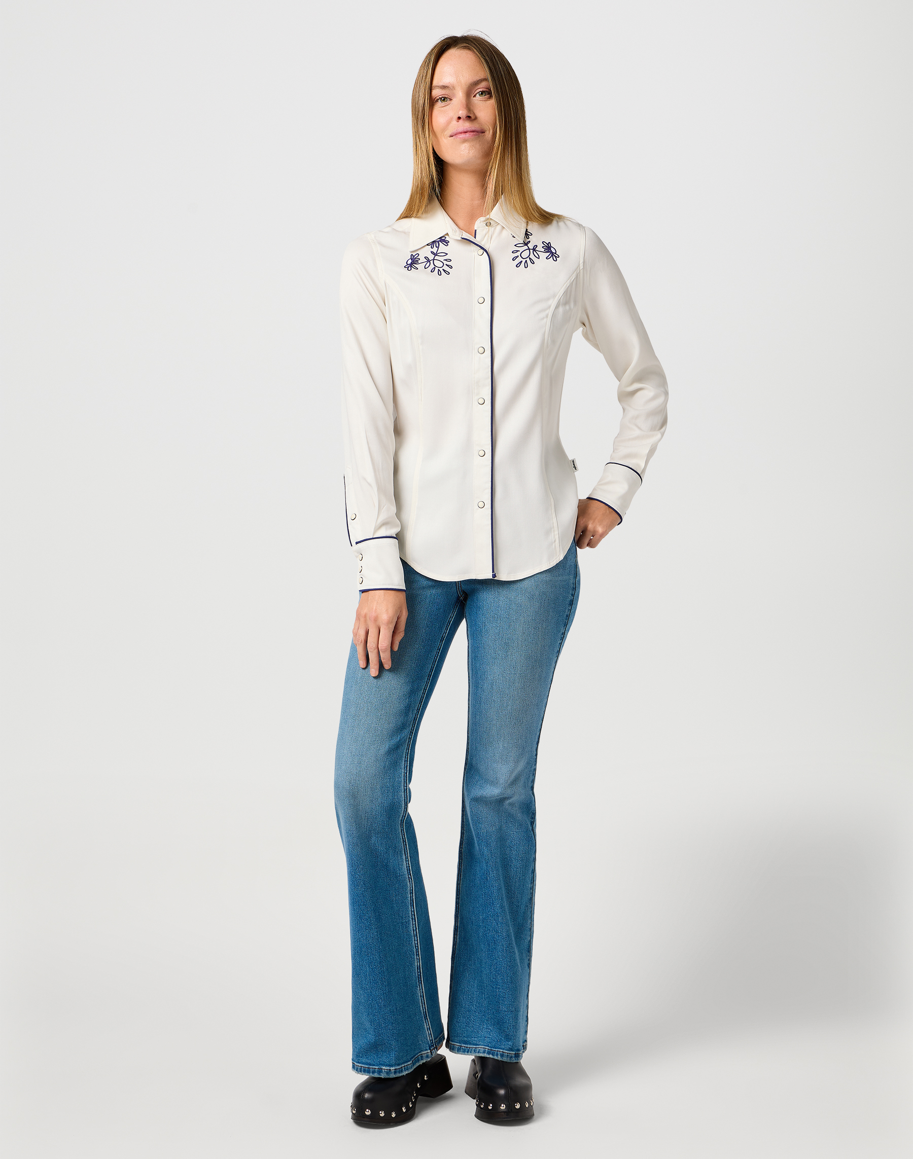 Wrangler - PIPED WESTERN SHIRT / VINTAGE WHITE - Női ing