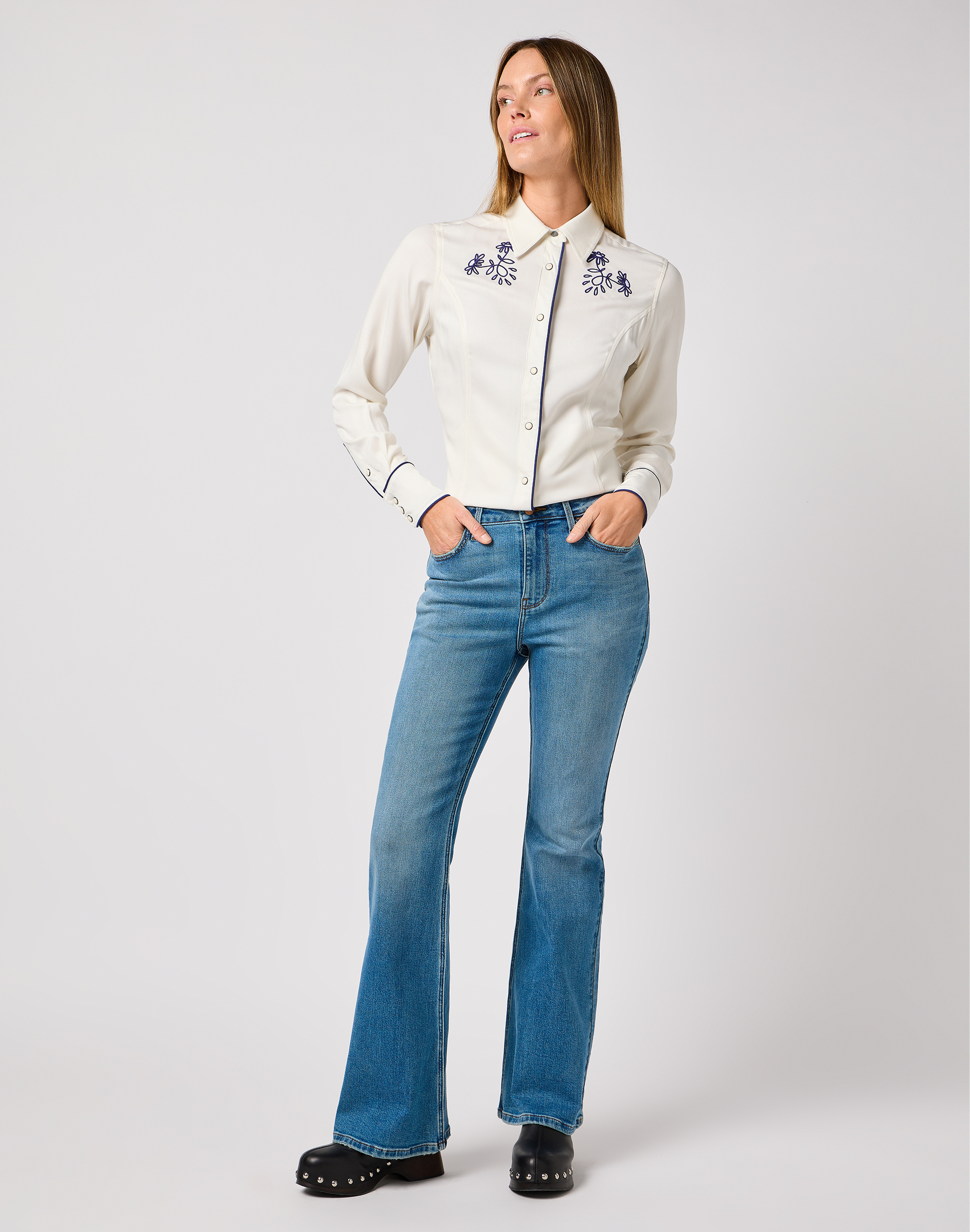 Wrangler - PIPED WESTERN SHIRT / VINTAGE WHITE - Női ing