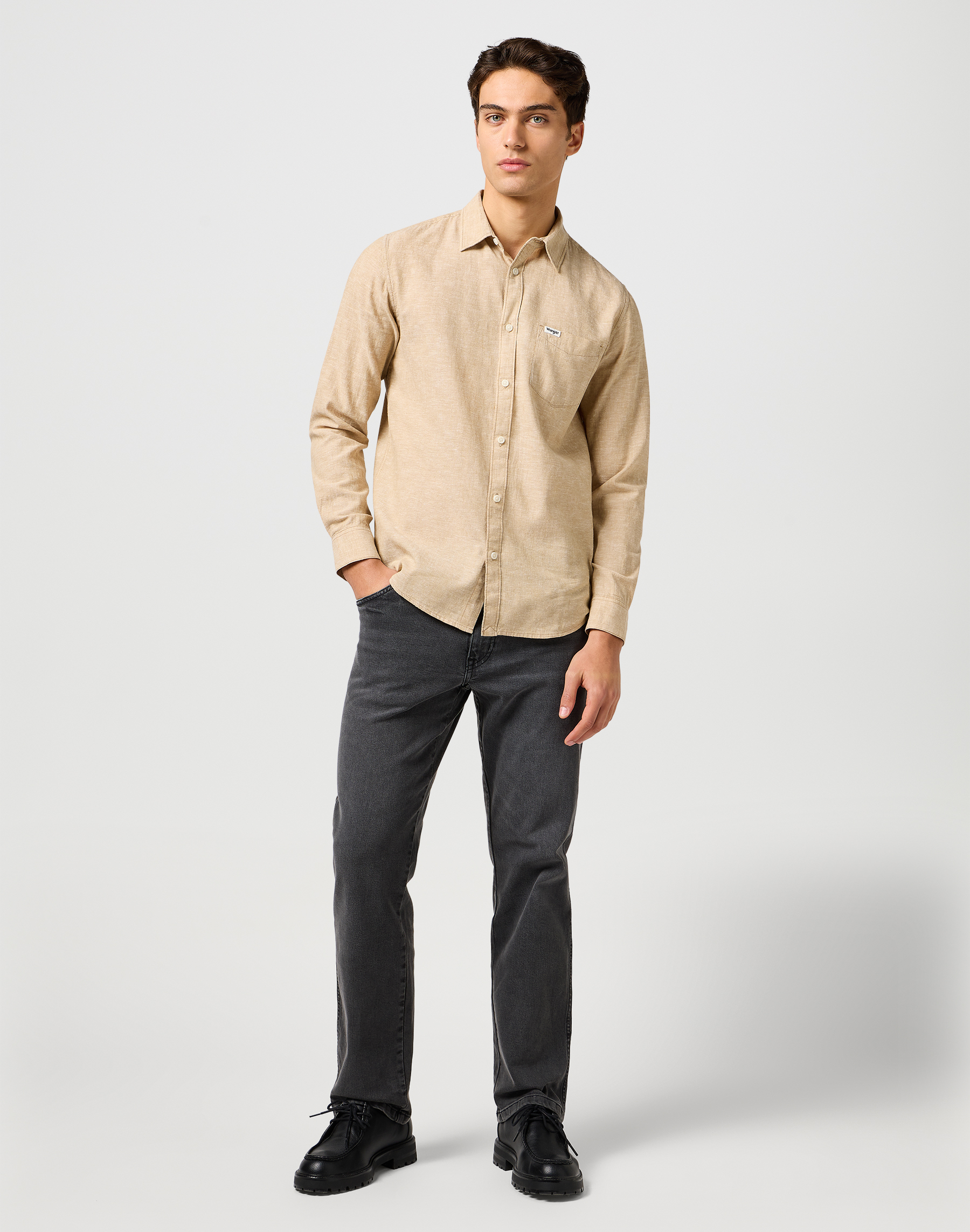 Wrangler - 1 PKT SHIRT / TIMBERWOLF - Férfi ing