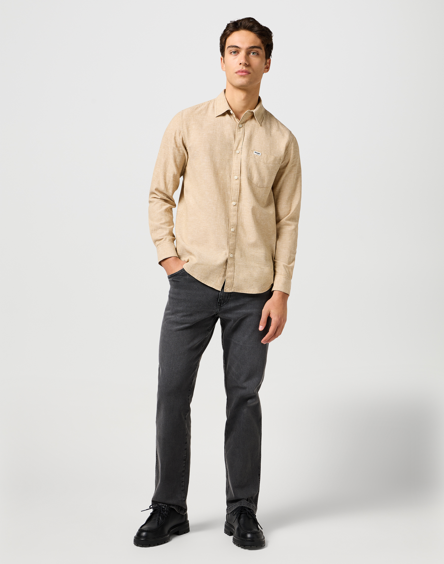 Wrangler - 1 PKT SHIRT / TIMBERWOLF - Férfi ing