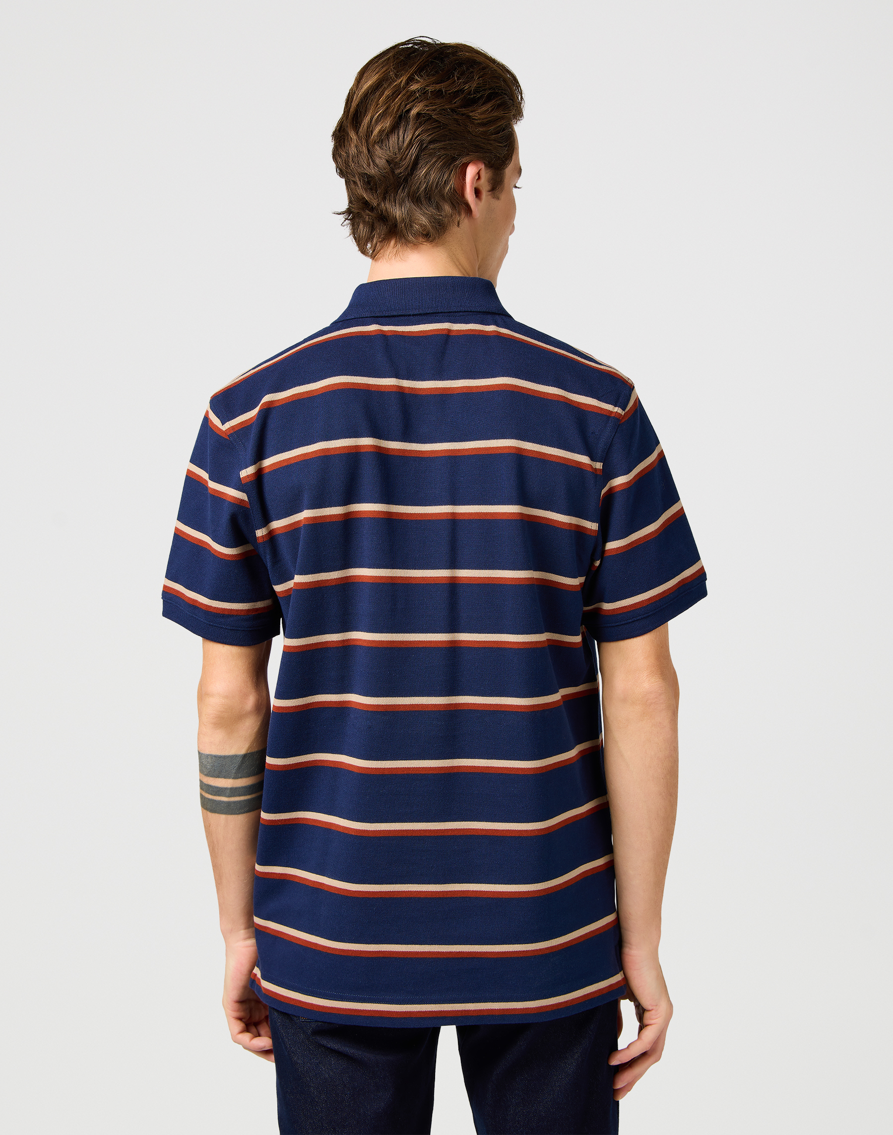Wrangler - STRIPE POLO SHIRT / NAVY - Galléros Férfi póló