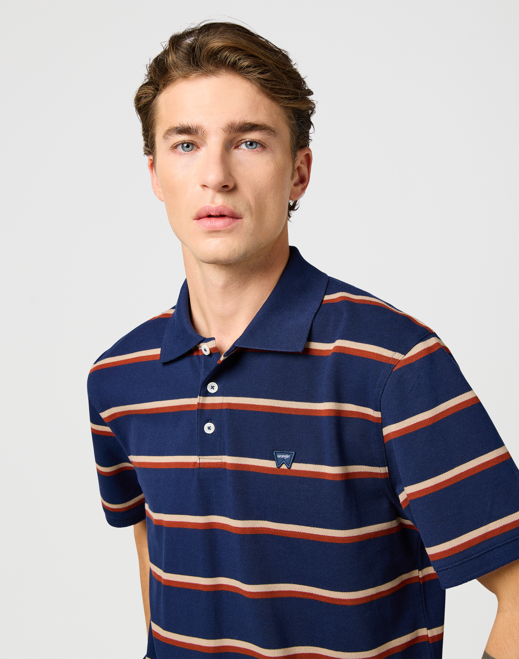 Wrangler - STRIPE POLO SHIRT / NAVY - Galléros Férfi póló