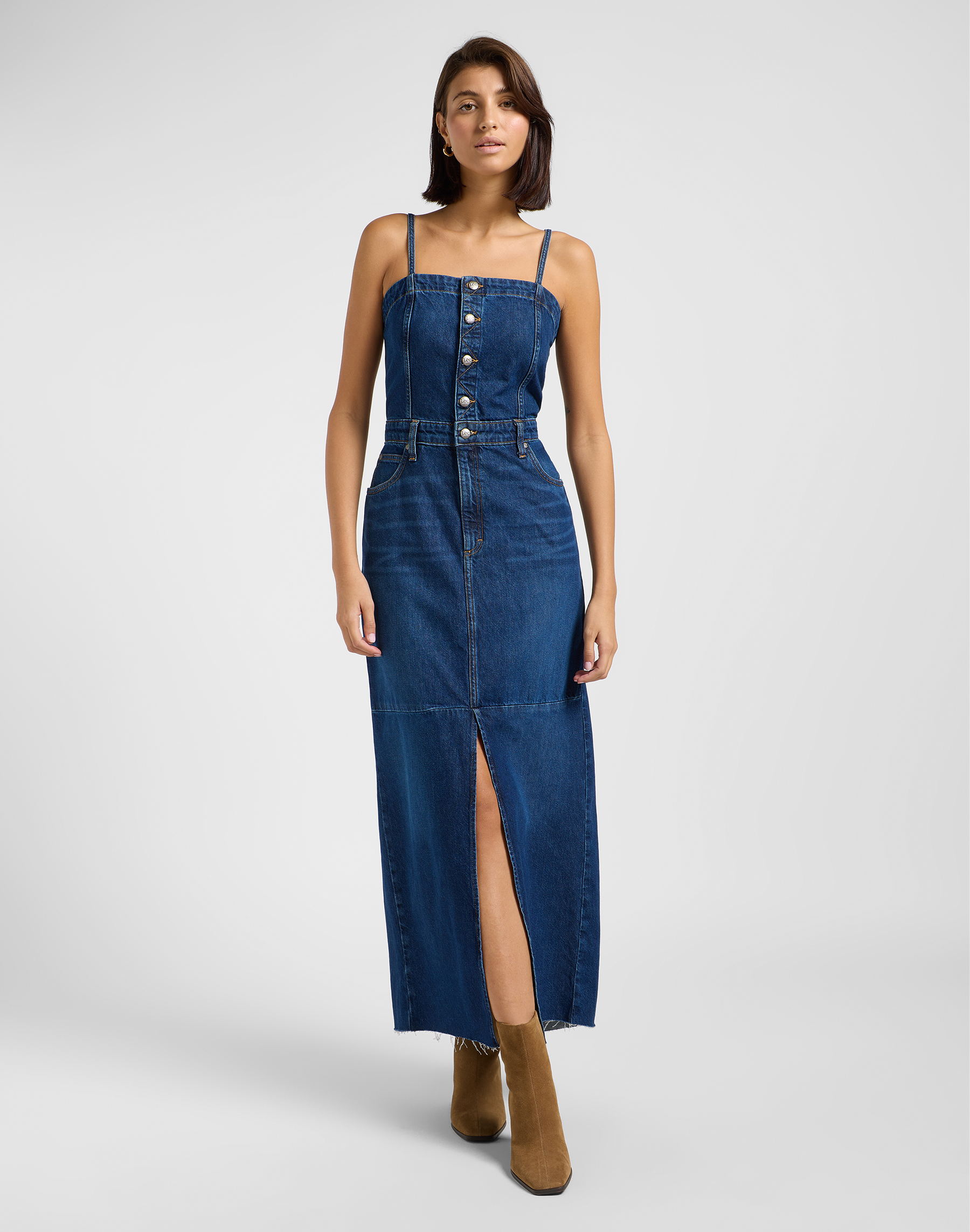 Lee - MAXI DENIM DRESS / DARK FUSION - Női ruha