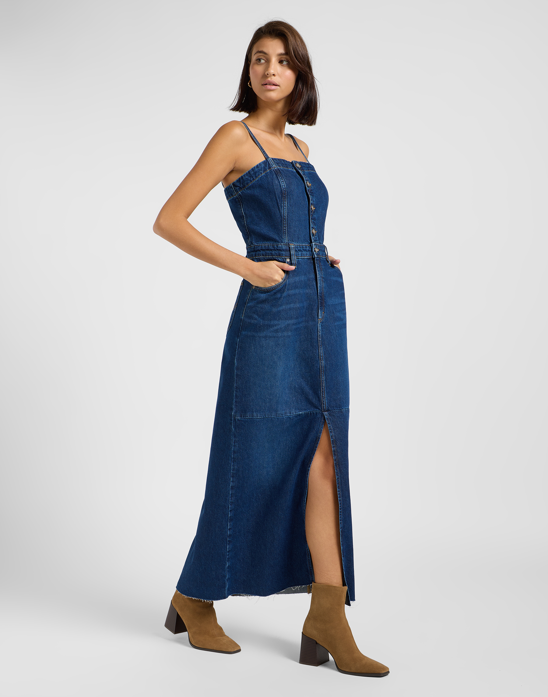 Lee - MAXI DENIM DRESS / DARK FUSION - Női ruha