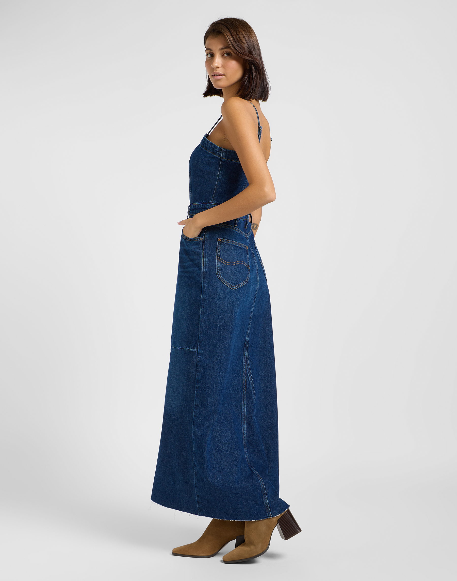 Lee - MAXI DENIM DRESS / DARK FUSION - Női ruha