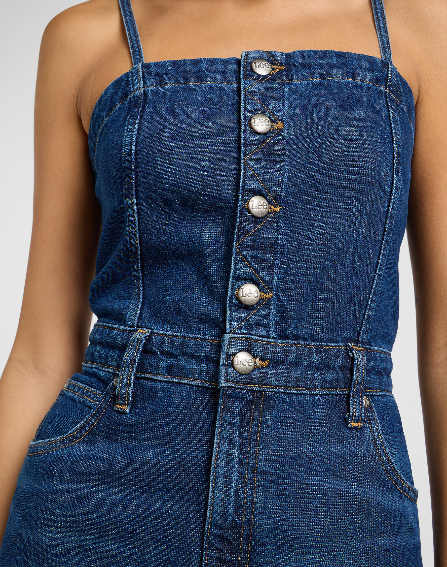 Lee - MAXI DENIM DRESS / DARK FUSION - Női ruha