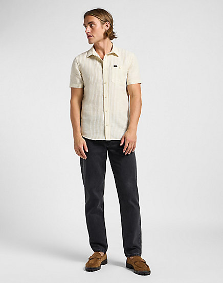Lee - SS LEESURE SHIRT / PIONEER ECRU - Férfi Ing