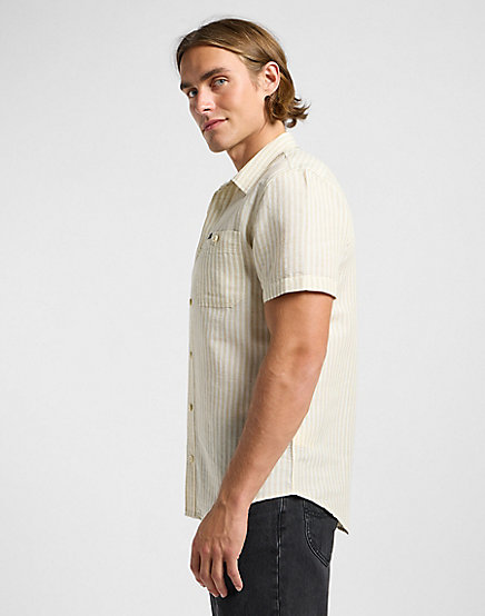 Lee - SS LEESURE SHIRT / PIONEER ECRU - Férfi Ing