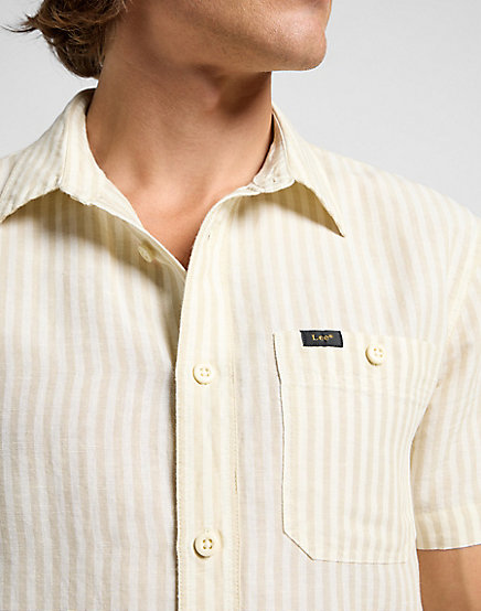 Lee - SS LEESURE SHIRT / PIONEER ECRU - Férfi Ing