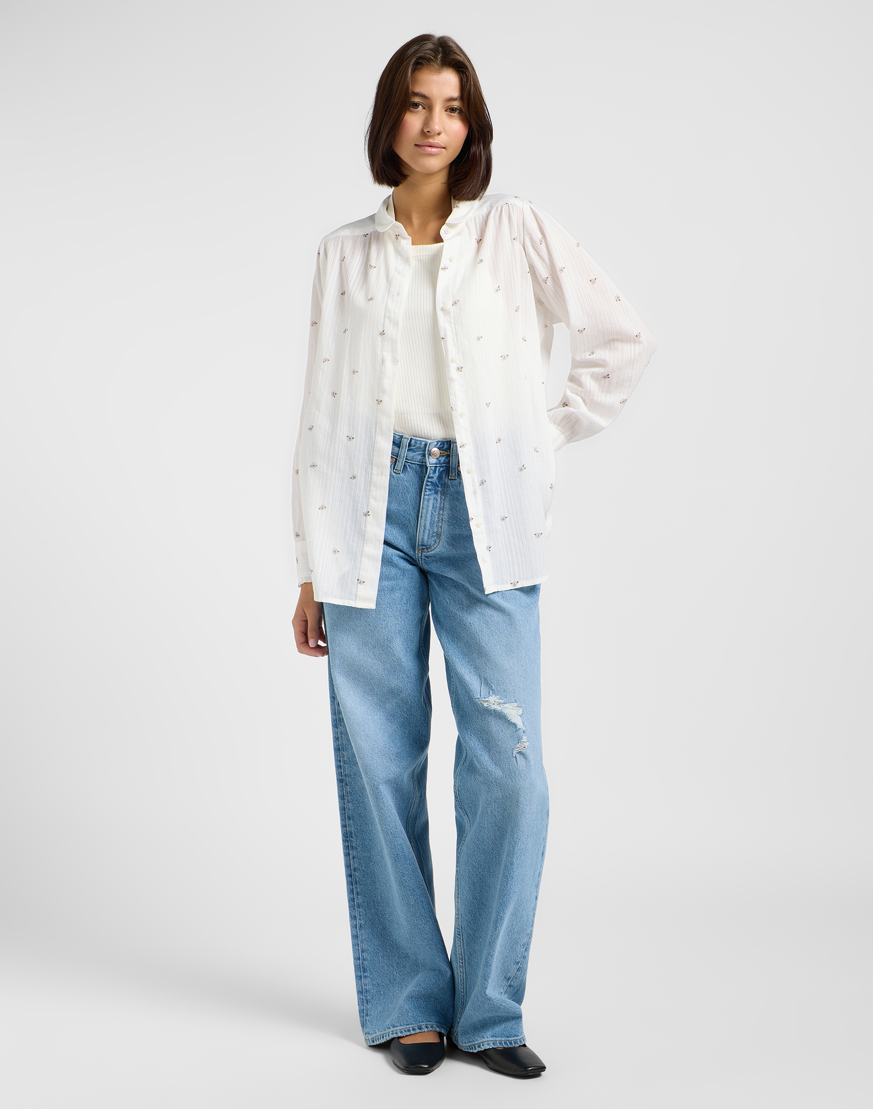 Lee - SHIRRED BLOUSE / GROVE FLORAL - Női ing