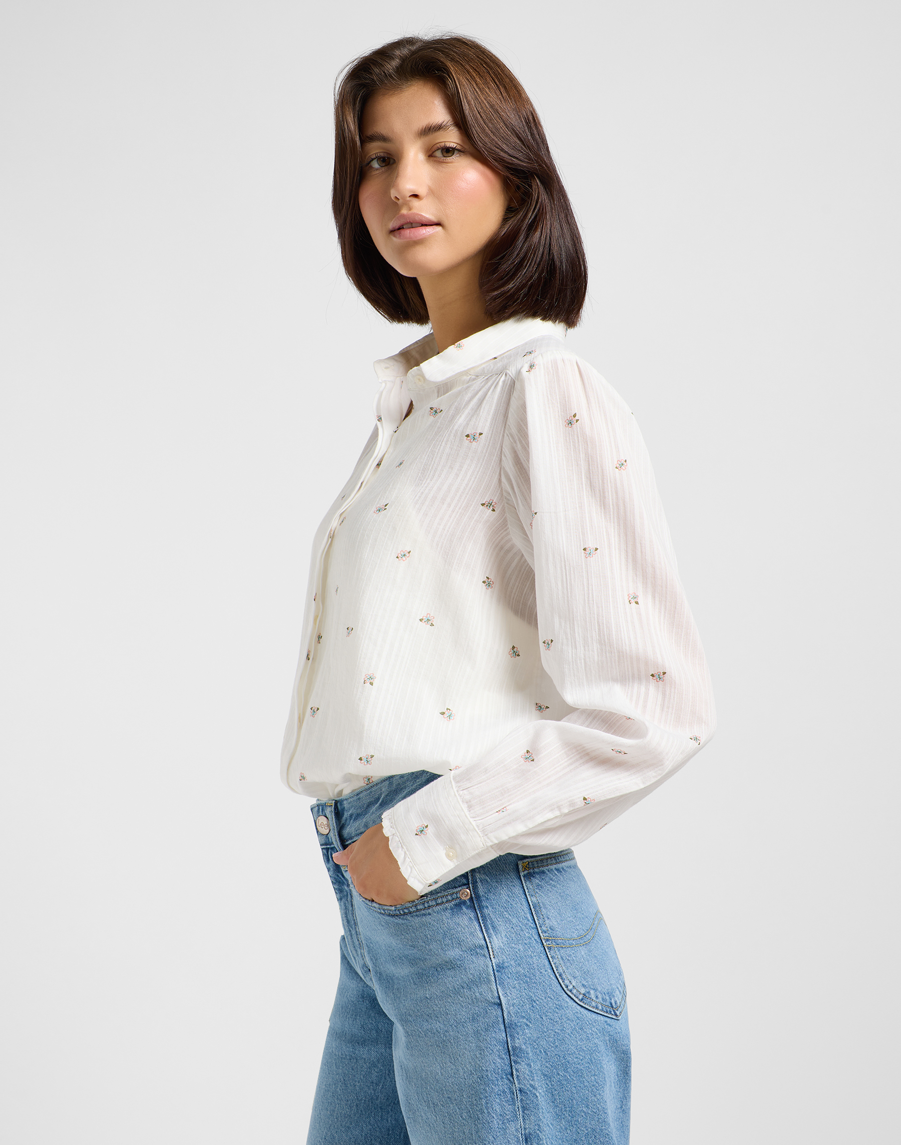 Lee - SHIRRED BLOUSE / GROVE FLORAL - Női ing